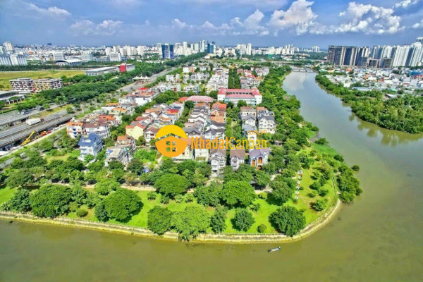 Bán biệt thự góc 2 mặt tiền view sông, giá rẻ, dt 14x18m, đối diện đh rmit, kdc ven sông tân phong