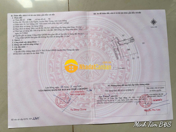 Bán nhà cấp 4 mặt tiền nguyễn bỉnh khiêm,trung tâm chợ liên nghĩa,đức trọng,lâm đồng. 4.5 tỷ tl